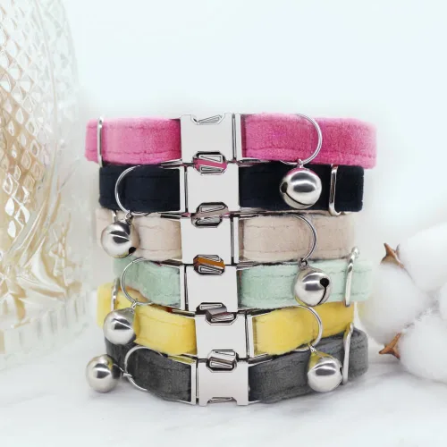Miniatura 8 de Collar de gato personalizado con placa de nombre, collares ajustables de nailon resistente para identificación de gato con campana, personaliza