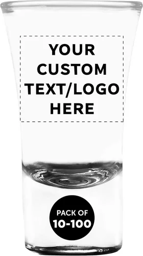 Lord Shooter - Vasos de chupito grabados personalizados de 1.75 onzas, paquete de 10/50/100, texto personalizado, logotipo, fiesta de cumpleaños