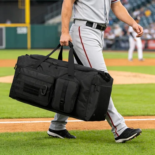 Miniatura 7 de Bolsa de deporte de béisbol extragrande de 120 litros para adultos, sóftbol, gimnasio, con compartimento para zapatos, bolsa de equipo de bate