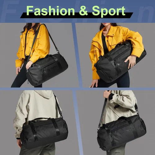 Miniatura 6 de ARCTIC HUNTER AH Bolsa de gimnasio pequeña para hombres y mujeres con compartimento para zapatos, ideal para deportes, viajes y viajes nocturnos