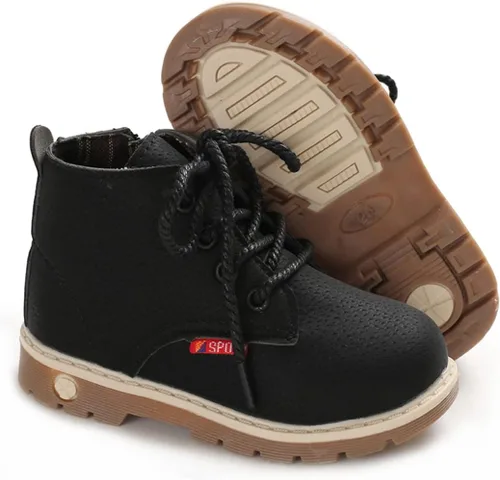 LAFEGEN Toddler Boys Girls Leather Non-Slip Hiking Boots Outdoor Waterproof Lace-Up Snowshoes (ToddlerLittle Kid)