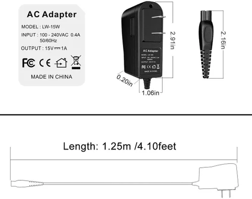 Miniatura 2 de NTQinParts Adaptador de cargador de corriente alterna para Philips Norelco OneBlade Hybrid Electric Trimmer QP2520/90