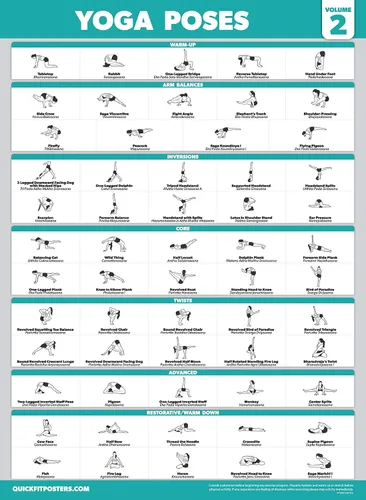 Miniatura 9 de Paquete de 4 – Volumen de entrenamiento de pilates 1 y 2 + Poses de yoga Volumen 1 y 2 – Juego de póster de ejercicio