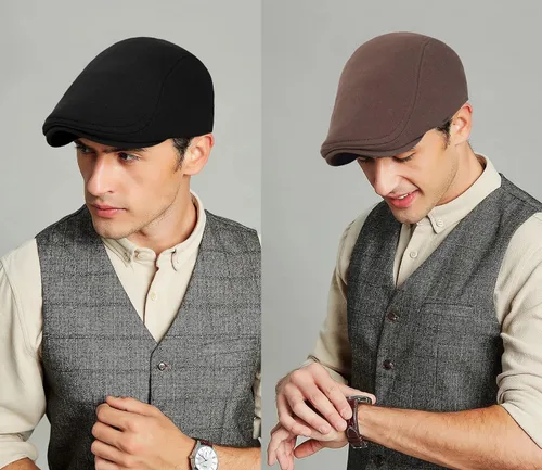 Miniatura 2 de 2 Piezas Gorra Plana de Newsboy para Hombre y Mujer, Boina, Gorra de Ivy, Irlandesa, Gatsby, para Conducir, de Taxista