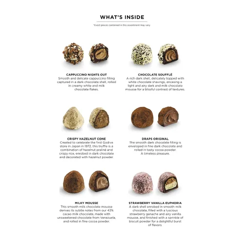 Miniatura 3 de Godiva Signature Truffles - Caja de regalo de edición limitada, chocolates belgas oscuros y con leche con centros de ganache, regalo gourmet