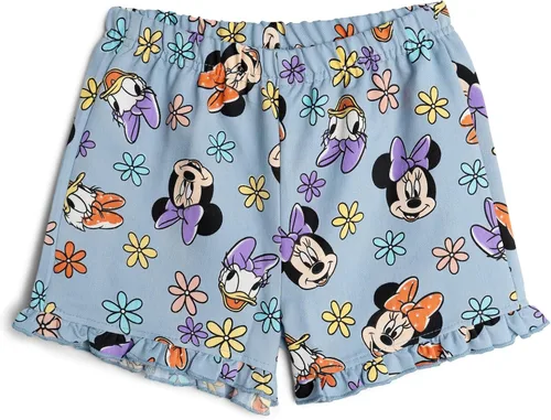 Miniatura 44 de Disney Minnie Mouse - Conjunto de camiseta floral arcoíris y pantalones cortos de cambray, tallas de bebé a niño grande (12 meses - 14-16)