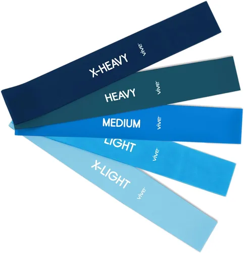 Vive Resistance Bands for Working Out (5 Pack) - Exercise & Workout Resistance Kit - Stretch, Elastic Loop Bands for Physical Therapy, Pilates, Yoga