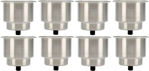 Miniatura 10 de Amarine Made 4 piezas de acero inoxidable taza de bebidas titular con drenaje para barco marino RV Camper