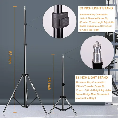 Miniatura 4 de EMART Kit de Iluminación de Fotografía con Paraguas, Bombillas de 200/700W, Conjunto de Reflector Fotográfico Continuo de Luz Suave para Retrato