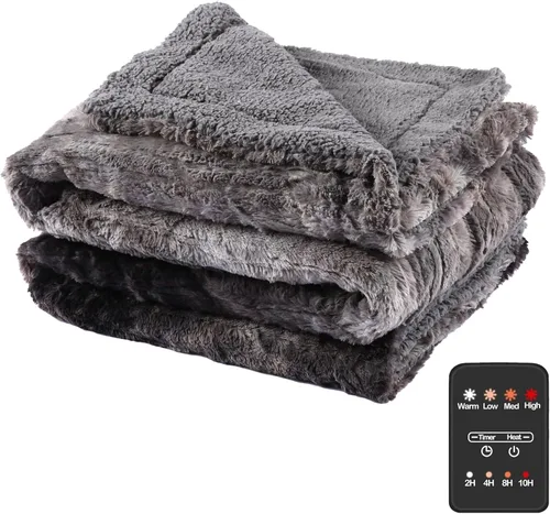 Miniatura 34 de Eydna Manta Eléctrica con Calefacción Tamaño Completo 72"×84" con 6 Niveles de Calefacción y Apagado Automático de 1-10 Horas, Manta con Calefacción