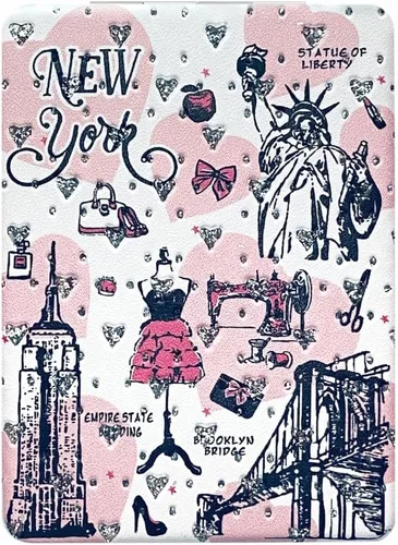 Miniatura 12 de Niñas y mujeres moda elegante recuerdo de Nueva York espejo de viaje espejo de mano espejo cosmético maquillaje compacto espejo (JMR-270801J)