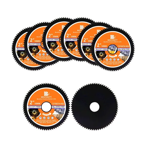 Miniatura 9 de Hoja de Sierra Circular HSS de 3 3/8 pulgadas - BRSCHNITT 44T Orificio de 3/5"-3/8" Discos de Corte para Cortar Madera, Cobre, Aluminio, Plástico