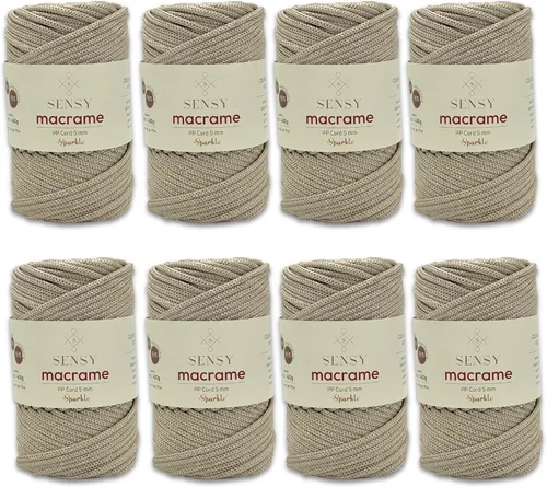 Miniatura 42 de Sensy - Cuerda de poliéster prémium de 0.197 in, 104 yardas, 100% polipropileno, cordón de macramé de 0.197 in, cuerda de ganchillo para bolsa