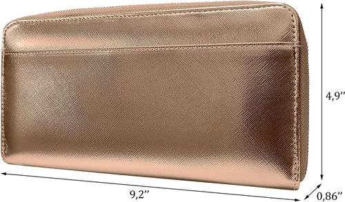 Miniatura 8 de Cartera de viaje organizador de documentos RFID pasaporte caso titular de la familia (oro rosa)