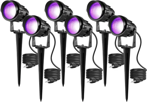 Miniatura 8 de Luz negra para exteriores, luz de Halloween, luz LED negra para exteriores, luz negra, impermeable, foco de 120 V, luz morada, luces negras