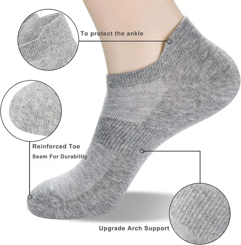 Miniatura 4 de Corlap 8Pairs Womens Ankle Athletic Running Socks White Thin No Show Low Cut With Tab Sport Short Socks