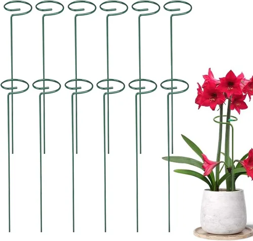 Miniatura 9 de Paquete de 4/8/12 estacas para plantas, estacas de soporte para plantas de 16/24/36 pulgadas, nuevo soporte de palos para plantas 2025, estacas