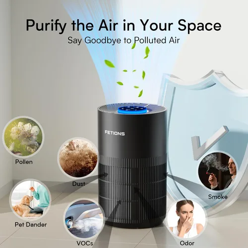 Miniatura 2 de Purificadores de aire para dormitorio y hogar, filtro de aire silencioso con luz nocturna de modo de sueño