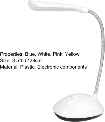 Miniatura 3 de ONWRACE Lámpara de escritorio ajustable flexible lámpara de mesa conveniente seguro blanco