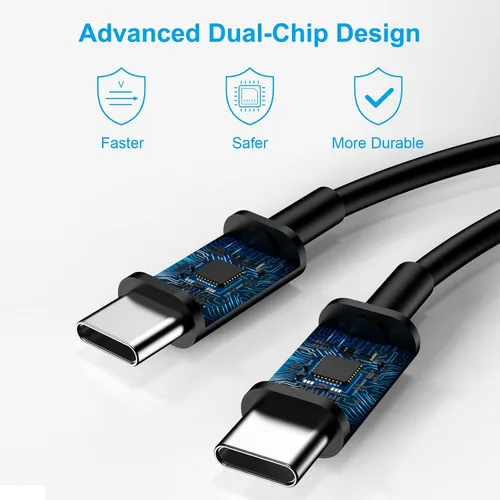 Miniatura 3 de Cargador USB C súper rápido, cargador tipo C bloque de carga rápida con cable tipo C a C de 6 pies para Galaxy S25 Negro