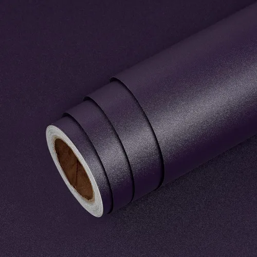 Miniatura 6 de Livelynine Papel tapiz de color morado para despegar y pegar, 15.8 x 590 pulgadas, papel de pared oscuro Moody autoadhesivo, color morado
