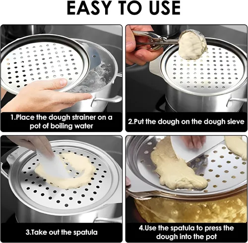 Miniatura 3 de Spaetzle Maker - Juego de tapas, olla para hacer fideos de huevo con raspador, colador de espaguetis alemán, colador de araña, cuchara, colador