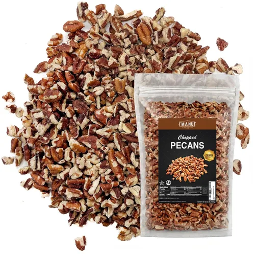 Nueces pecanas picadas crudas premium de 16 onzas (1 libra) | Cultivadas en Estados Unidos, sin OMG | Probadas por lotes sin gluten y maní | Sin PPO