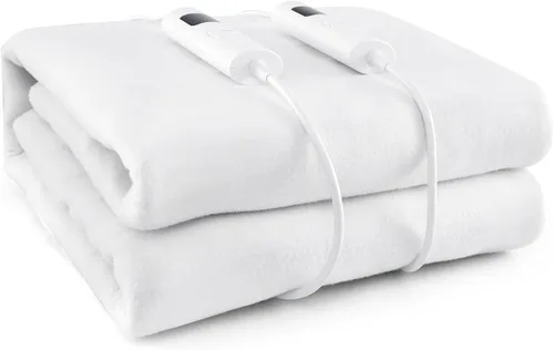 Miniatura 12 de Protector de colchón eléctrico de 75 x 39 pulgadas con 8 niveles de calor, 4 tiempos, protección contra sobrecalentamiento, controlador desmontable
