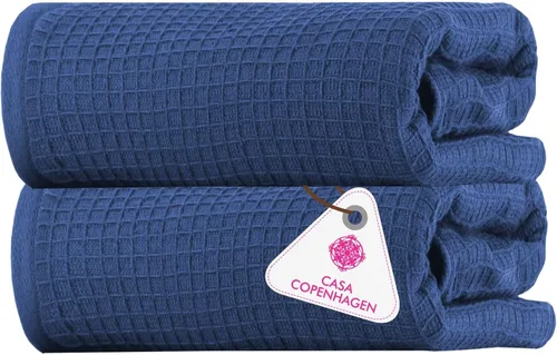 Miniatura 93 de CASA COPENHAGEN Juego de 6 toallas de palomitas de maíz, color azul polvoriento, 21.16 oz/m², 2 toallas de baño, 2 toallas de mano y 2 toallas