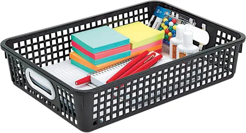 Miniatura 4 de Really Good Stuff Cesta de almacenamiento de papel de escritorio 14x10 - Negro