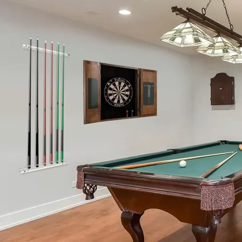 Miniatura 7 de GSE Games & Sports Expert 2-Piece 6/8/12 Billiard Pool Cue Rack Wall Mounted Holders, Billiard Cue Sticks Wall Rack Set
