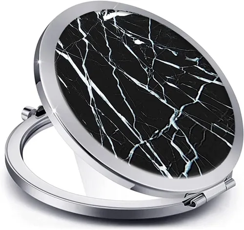 Miniatura 18 de Espejo compacto para mujeres, mini espejo redondo de maquillaje de viaje de bolsillo, bonito espejo de bolsillo plegable portátil pequeño para Flor