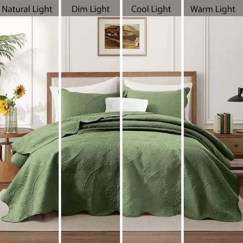 Miniatura 136 de MOONLIGHT20015 Edredón tamaño King (106 x 96 pulgadas) con 2 fundas de almohada (20 x 36 + 2 pulgadas) para todas las estaciones, juego de cama Azul