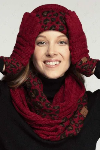 Miniatura 8 de ScarvesMe Juego de 3 bufandas y guantes para mujer, diseño de cola de caballo