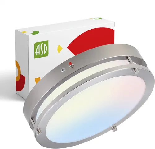 Miniatura 74 de ASD Lámpara LED de techo de montaje empotrado de 18 pulgadas, interruptor de 28 W, 100-277 V, 2750 lúmenes, 3000 K/4000 K/5000 K, regulable, Níquel
