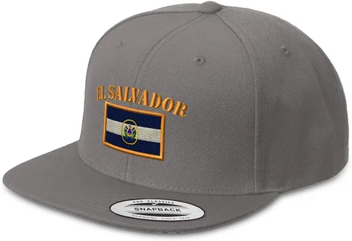 Miniatura 11 de Sombrero de Snapback personalizado para hombre, sombreros de ala plana, bordado de bandera de El Salvador, sombrero de factura plana bordado