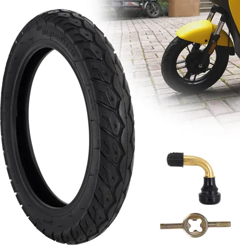 Neumático sin cámara de 14 x 2.125, neumático eléctrico de bicicleta de 14 x 2.125 con válvula en ángulo para bicicleta plegable eléctrica de 14 1