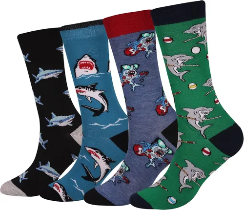Miniatura 8 de Calcetines de caña corta casuales para hombre, de algodón, con motivo de animales, alocados y divertidos, 5 pares