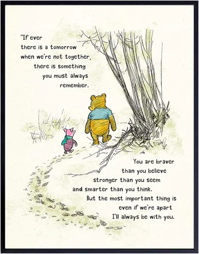 Miniatura 9 de Arte de pared de Winnie - Decoración para habitación de niños de Pooh - Niños - Dormitorio para niñas pequeñas - Arte para guardería de bebés