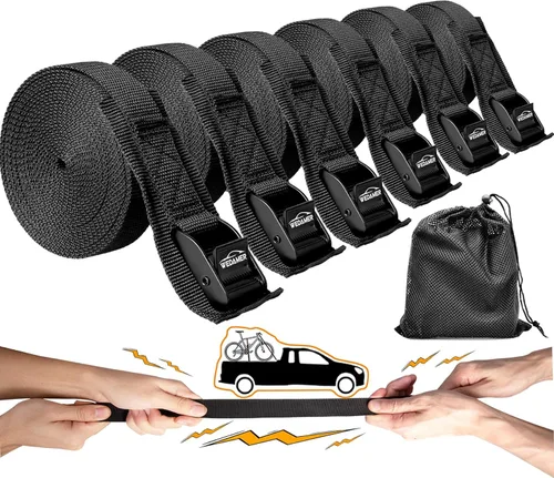 Miniatura 13 de WEDAMER Paquete de 2 correas de amarre para kayak de 8 pies con hebilla de leva de alta resistencia, correa ajustable para kayak, camiones, 2Pack