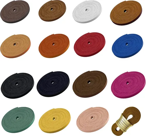 Miniatura 9 de TOFL Correas de cuero para manualidades y cordones de béisbol 2 piezas de 72 pulgadas de largo x 1/4 pulgadas de ancho x 1/8 pulgadas de grosor