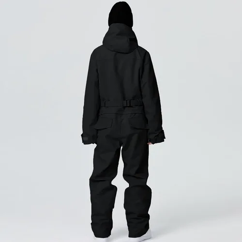 Miniatura 17 de ALSOGO Traje de esquí de una pieza para mujer, overol impermeable con aislamiento para nieve, con cinturón desmontable para deportes de nieve