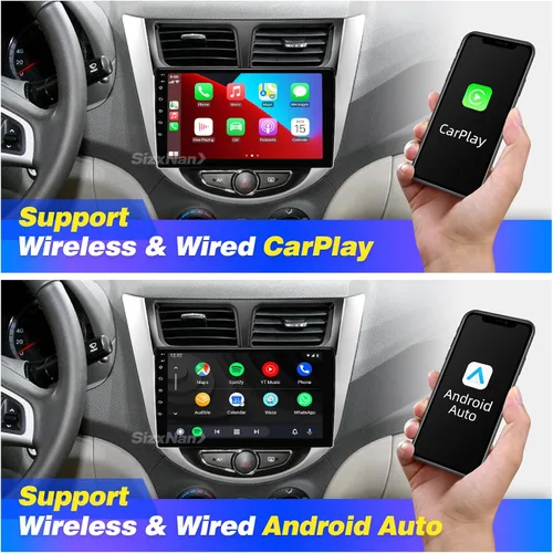 Miniatura 2 de Pantalla táctil Android compatible con Carplay Android Auto, radio de coche, estéreo, Bluetooth, navegación, reproductor multimedia, GPS, WiFi