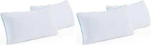 Miniatura 10 de Linenspa Paquete de dos almohadas trituradas de espuma viscoelástica con gel, tamaño King – Almohada de cama refrescante – Suave y de apoyo – Para