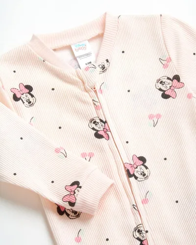 Miniatura 3 de Disney Mameluco de Minnie Mouse para bebé niña, paquete de 2 mamelucos con pies (0-9 meses)