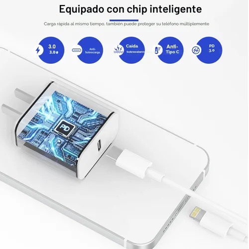 Miniatura 3 de 【Certificado Apple MFi】Cargador Rápido iPhone, Cable de Carga Rápida i Phone Paquete de 3 Cargador iPhone Bloque de Enchufe de Carga Rápida Cable