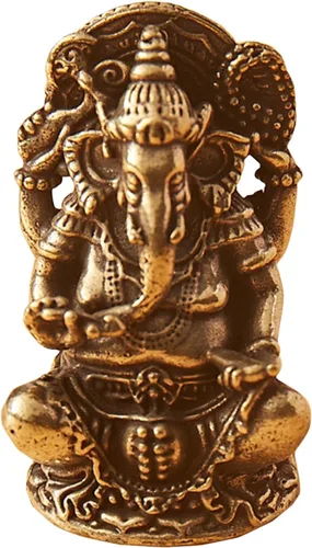 Estatua de Ganesha de latón, estatua de Ganesha de latón, escultura de Dios de elefante hindú de 1.97 pulgadas, decoración y regalo de Diwali