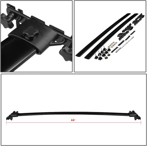 Miniatura 5 de DNA MOTORING PT-ZTL-8036 - Par de barras transversales de aluminio para techo de automóvil, compatibles con Highlander 01-07, color negro