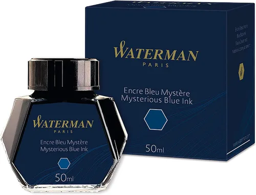 Waterman Tinta Misteriosa Azul para Pluma Estilográfica Botella de 50ml Experiencia de Escritura Premium para Todas las Plumas Estilográficas azul