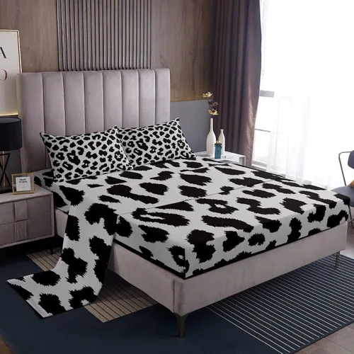 Miniatura 3 de Juego de sábanas abstractas de piel de guepardo, tamaño individual, decoración de lujo para habitación de niños, niñas y mujeres, juego de ropa